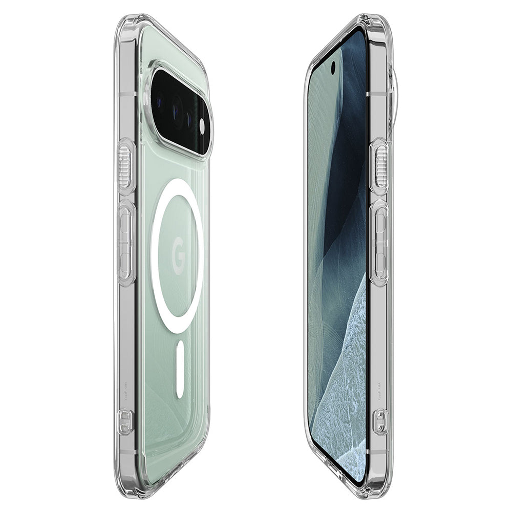 Husă Spigen Ultra Hybrid MagFit Pixel 11 Pro XL – Transparent, inel alb – imagine 6