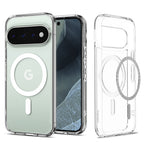 Husă Spigen Ultra Hybrid MagFit Pixel 11 Pro XL – Transparent, inel alb – imagine 1