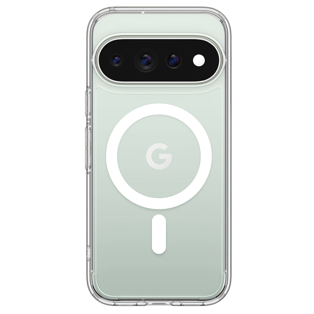 Husă Spigen Ultra Hybrid MagFit Pixel 11 Pro XL – Transparent, inel alb – imagine 3