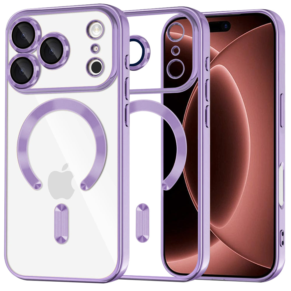 Husă transparentă Techsuit Luxury Crystal MagSafe iPhone 18 Pro Max – Mov deschis – imagine 6