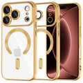 Husă transparentă Techsuit Luxury Crystal MagSafe iPhone 18 Pro Max – Auriu – imagine 1