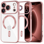 Husă transparentă Techsuit Luxury Crystal MagSafe iPhone 18 Pro Max – Roz – imagine 3