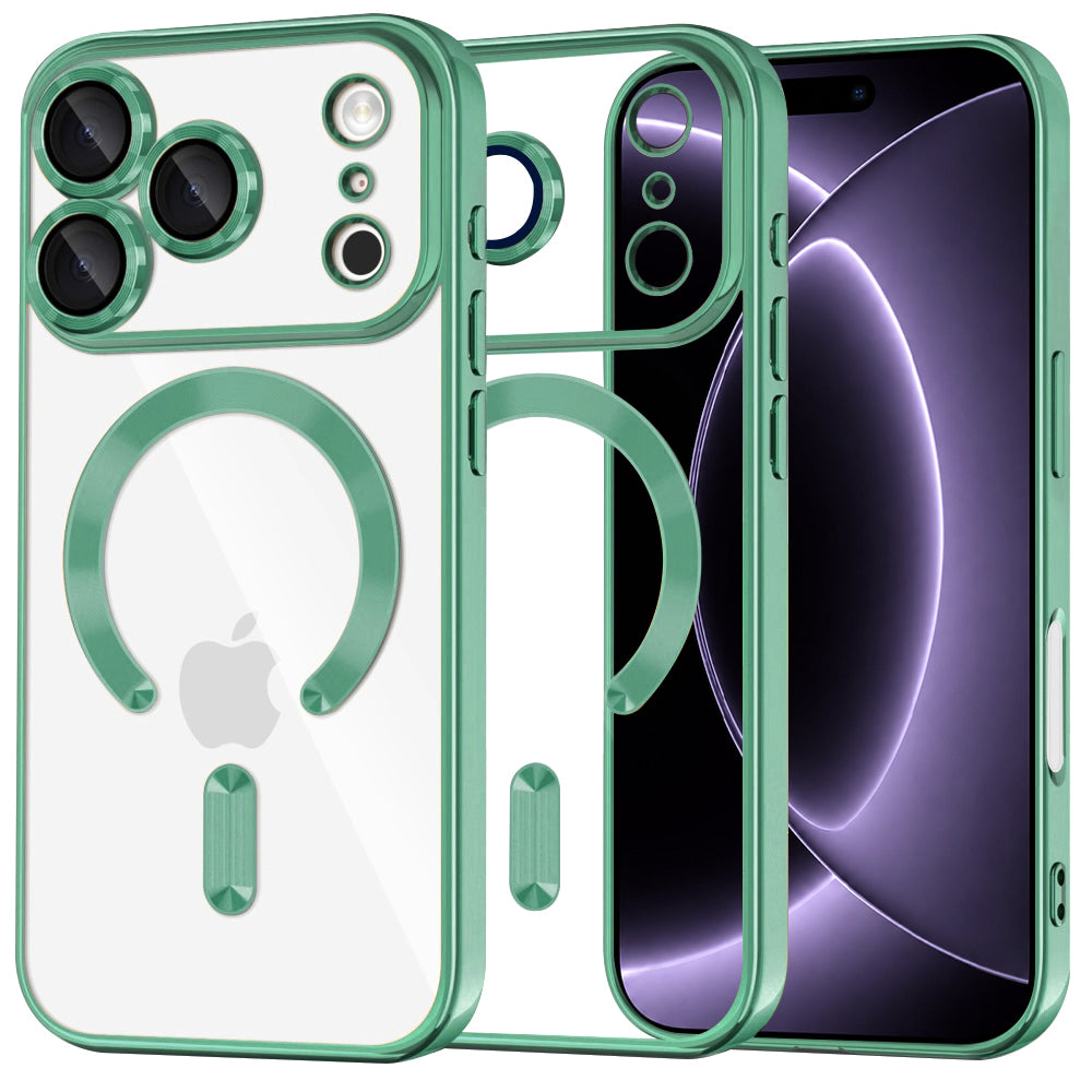 Husă transparentă Techsuit Luxury Crystal MagSafe iPhone 18 Pro – Verde deschis – imagine 6
