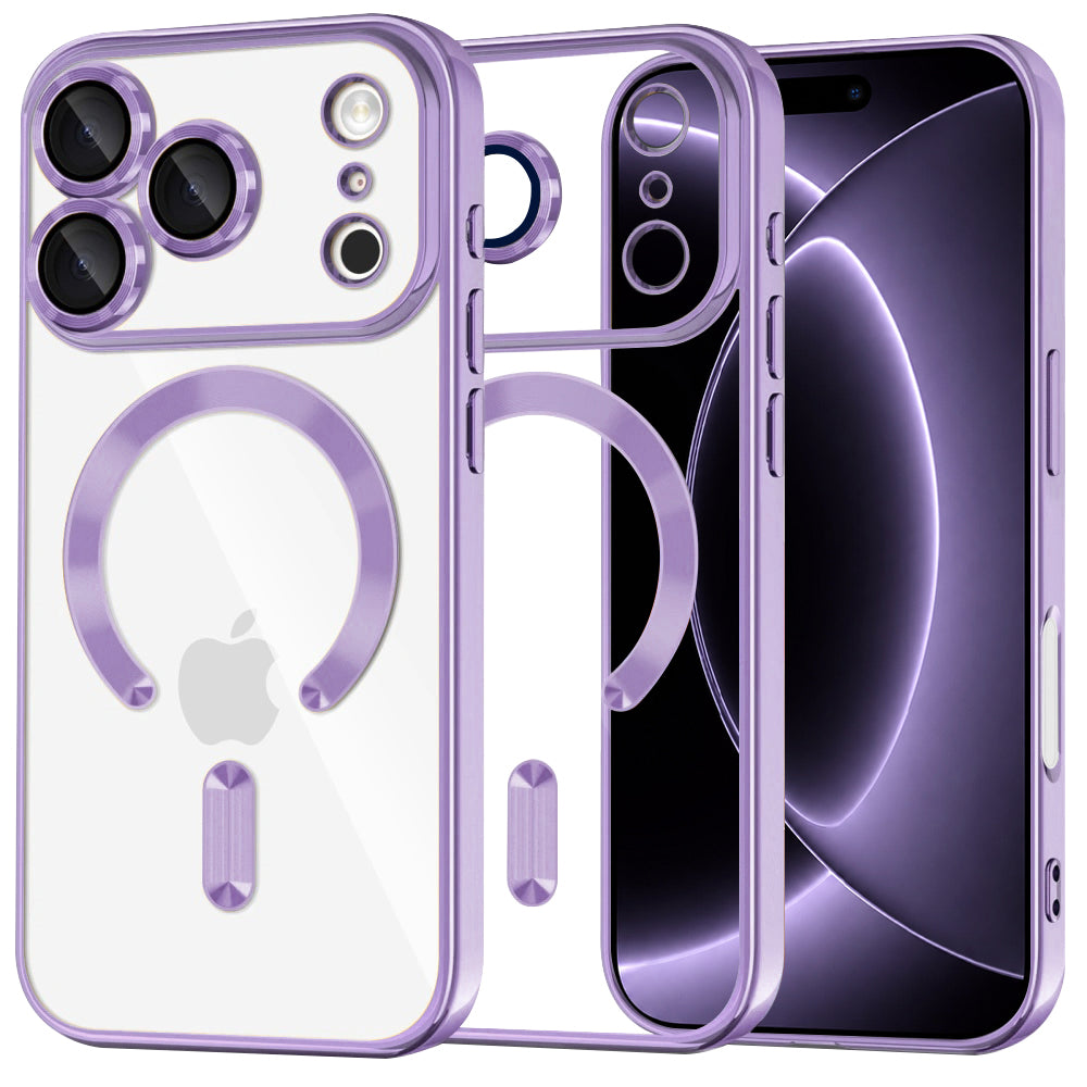 Husă transparentă Techsuit Luxury Crystal MagSafe iPhone 18 Pro – Mov deschis – imagine 7