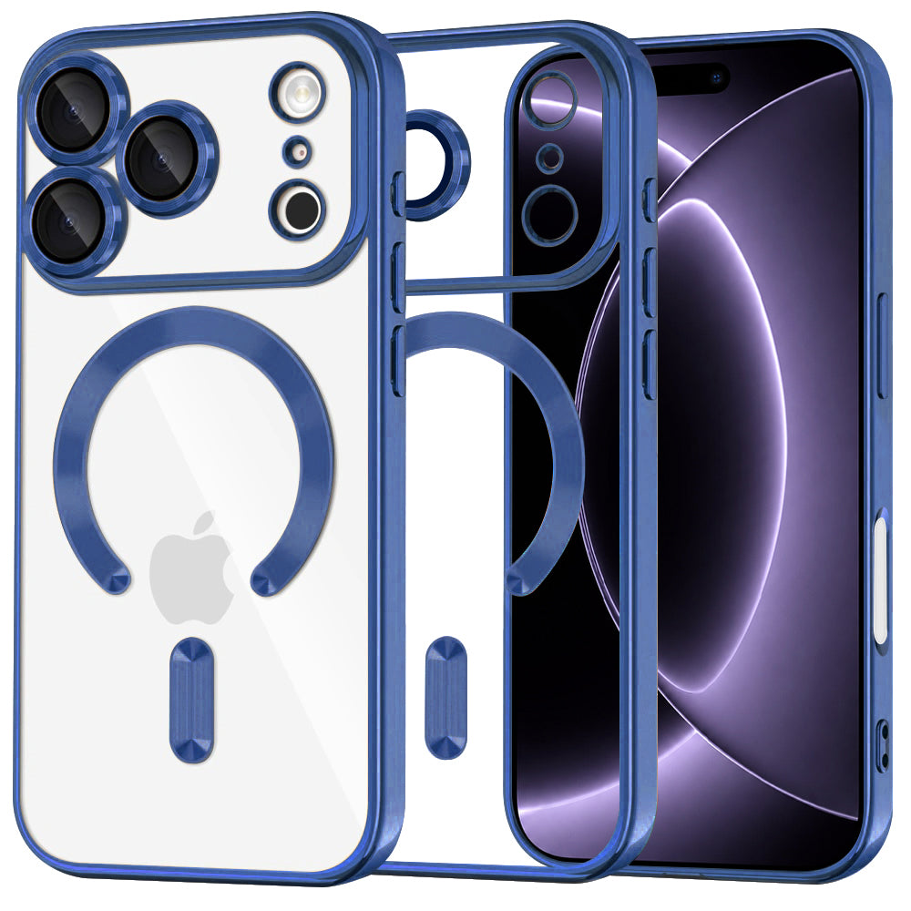 Husă transparentă Techsuit Luxury Crystal MagSafe iPhone 18 Pro – Albastru închis – imagine 8
