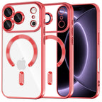 Husă transparentă Techsuit Luxury Crystal MagSafe iPhone 18 Pro – Roșu – imagine 5