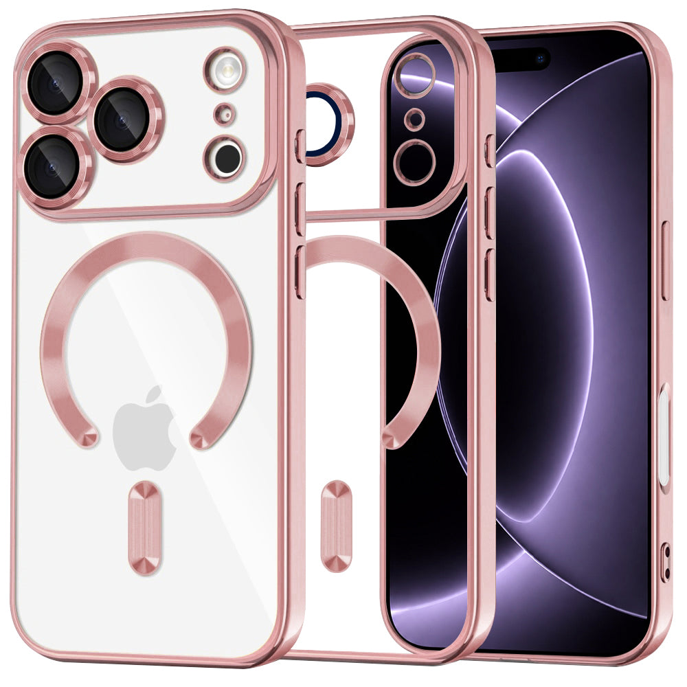 Husă transparentă Techsuit Luxury Crystal MagSafe iPhone 18 Pro – Roz – imagine 4