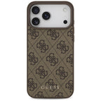 Husă Guess iPhone 17 Pro Hardcase 4G Classic Logo, maro – imagine 3