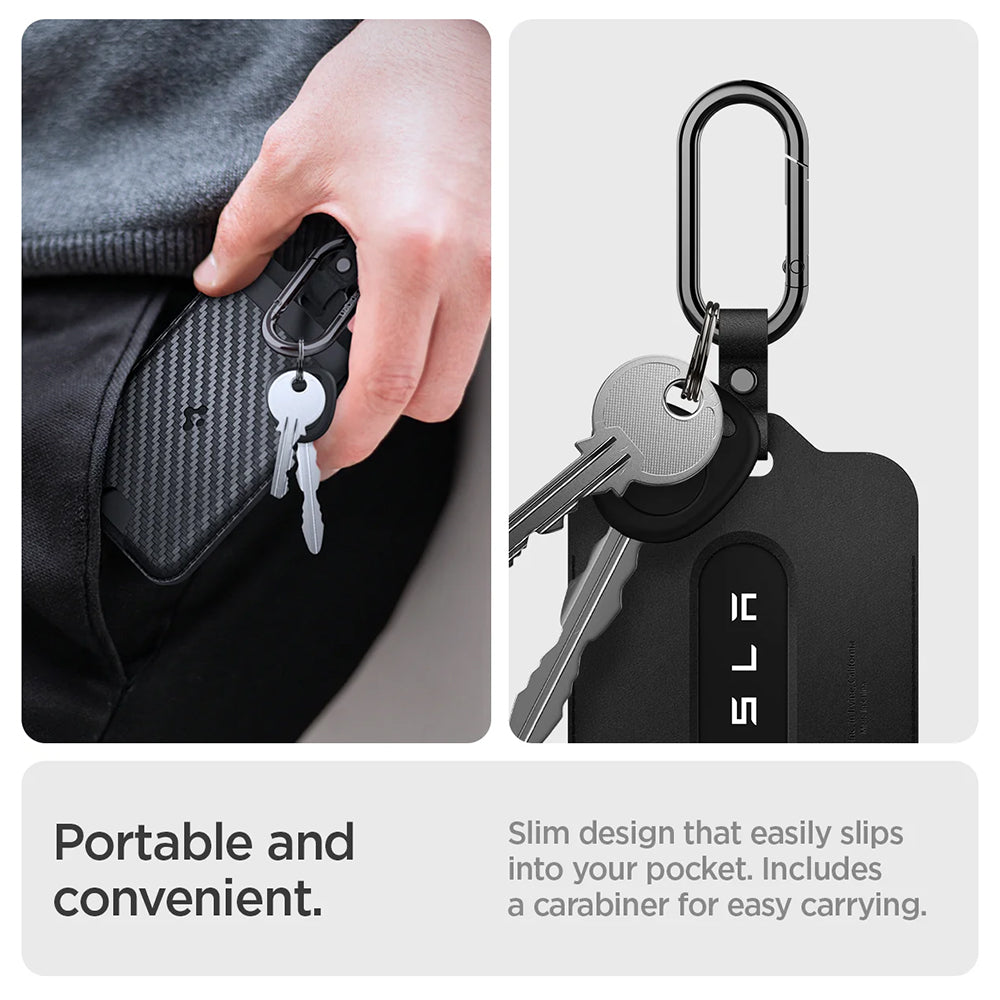 Set 2 huse card-cheie Tesla Spigen aspect carbon – imagine 6
