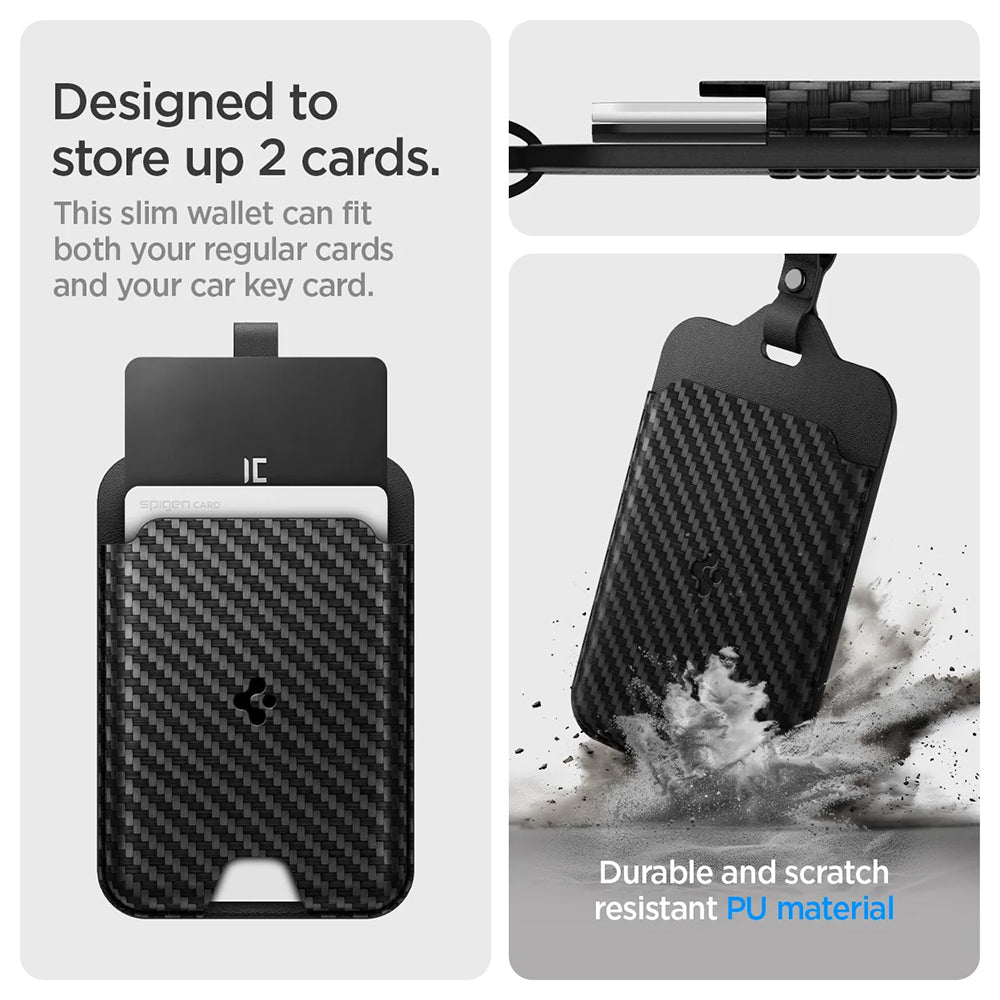 Set 2 huse card-cheie Tesla Spigen aspect carbon – imagine 4