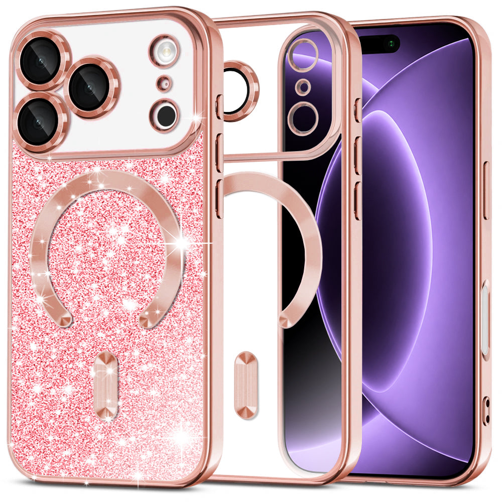 Husă Techsuit Luxury Glitter MagSafe iPhone 18 Pro / 17 Pro – Auriu roz – imagine 12