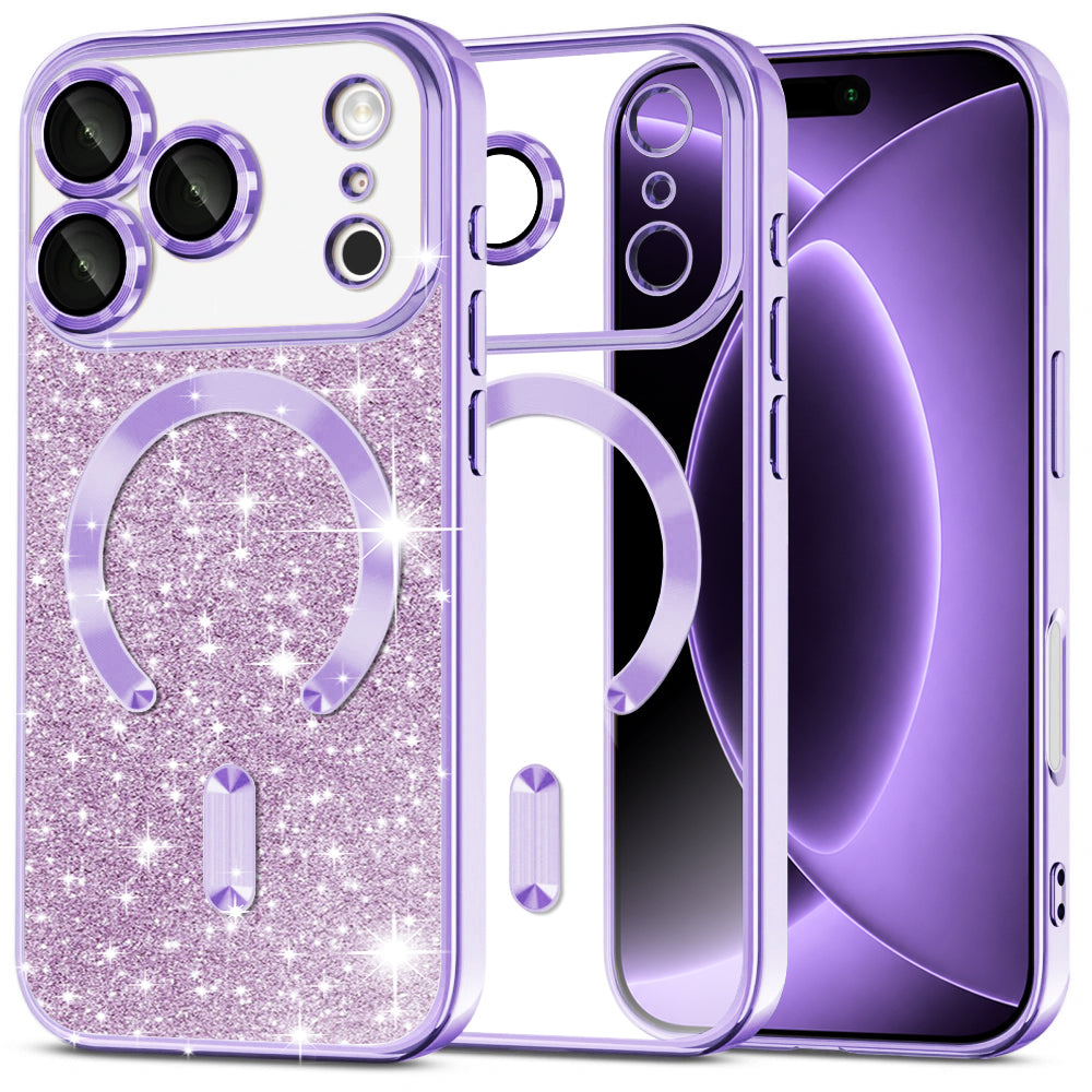 Husă Techsuit Luxury Glitter MagSafe iPhone 18 Pro / 17 Pro – Mov deschis – imagine 11