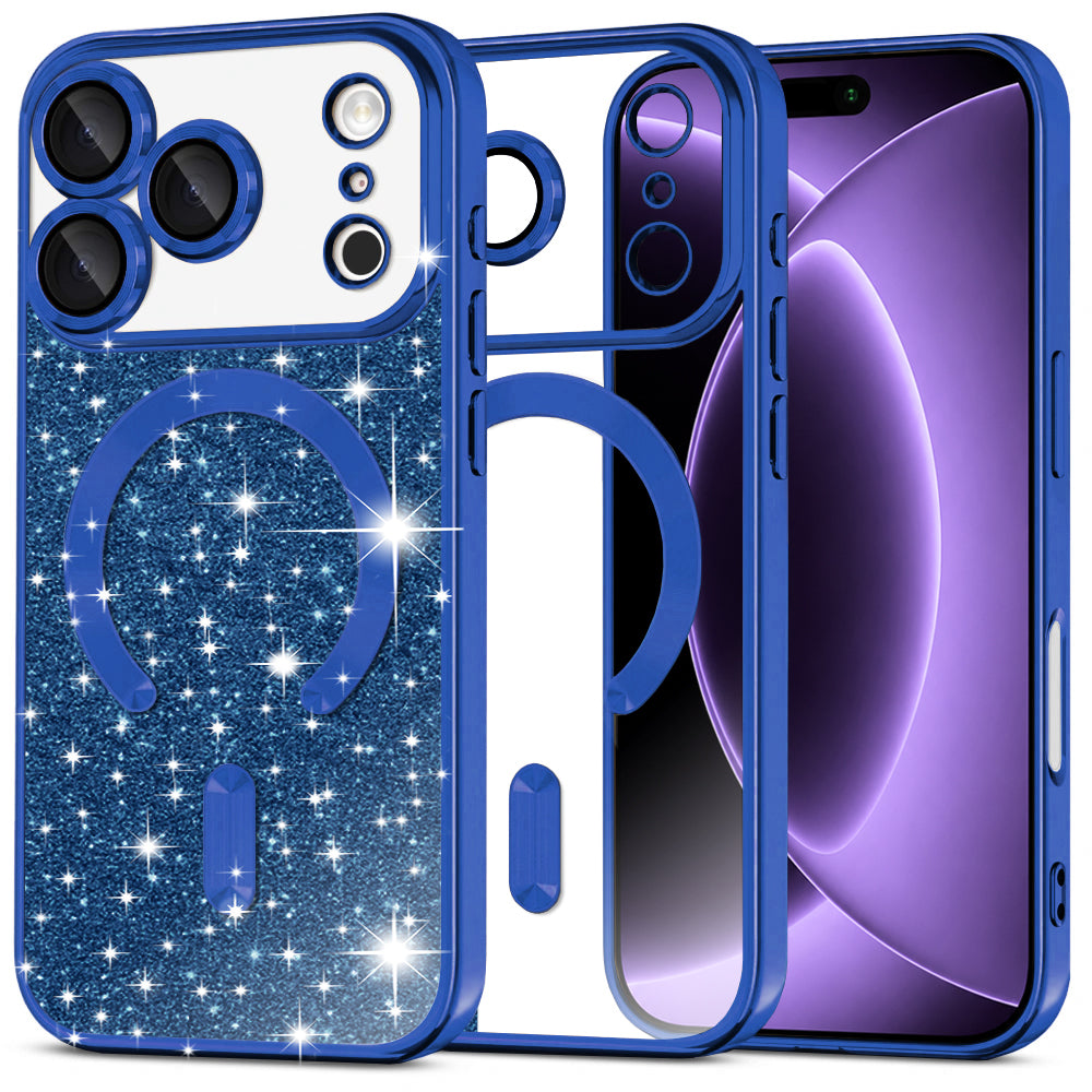 Husă Techsuit Luxury Glitter MagSafe iPhone 18 Pro / 17 Pro – Albastru închis – imagine 6