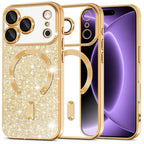 Husă Techsuit Luxury Glitter MagSafe iPhone 18 Pro / 17 Pro – Auriu – imagine 4