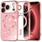 Husă Techsuit Luxury Glitter MagSafe iPhone 18 Pro Max / 17 Pro Max – Auriu roz – imagine 8