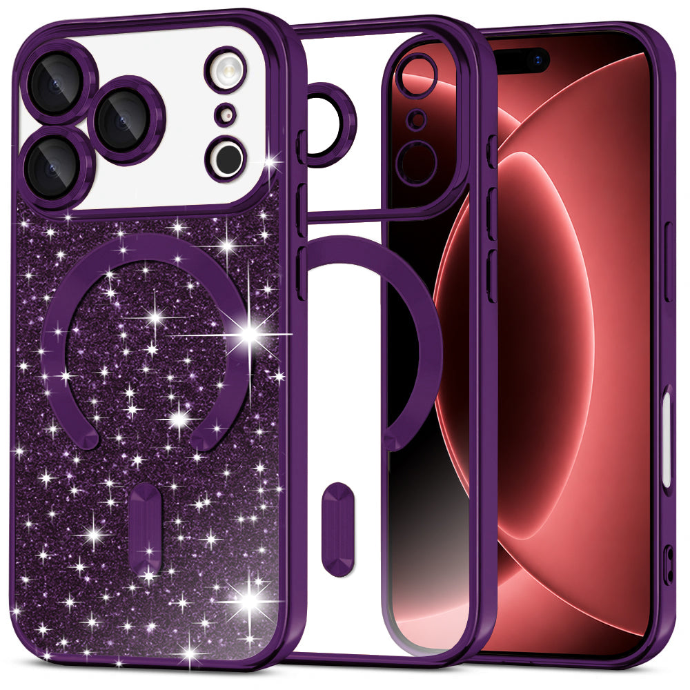 Husă Techsuit Luxury Glitter MagSafe iPhone 18 Pro Max / 17 Pro Max – Mov închis – imagine 12