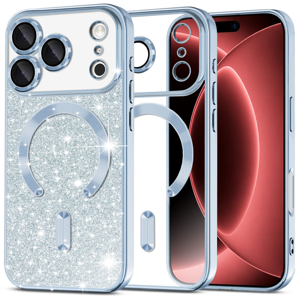 Husă Techsuit Luxury Glitter MagSafe iPhone 18 Pro Max / 17 Pro Max – Albastru deschis – imagine 7