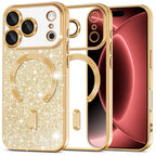 Husă Techsuit Luxury Glitter MagSafe iPhone 18 Pro Max / 17 Pro Max – Auriu – imagine 2