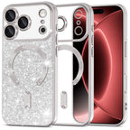Husă Techsuit Luxury Glitter MagSafe iPhone 18 Pro Max / 17 Pro Max – Argintiu – imagine 1