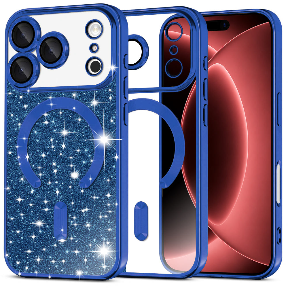 Husă Techsuit Luxury Glitter MagSafe iPhone 18 Pro Max / 17 Pro Max – Albastru închis – imagine 11