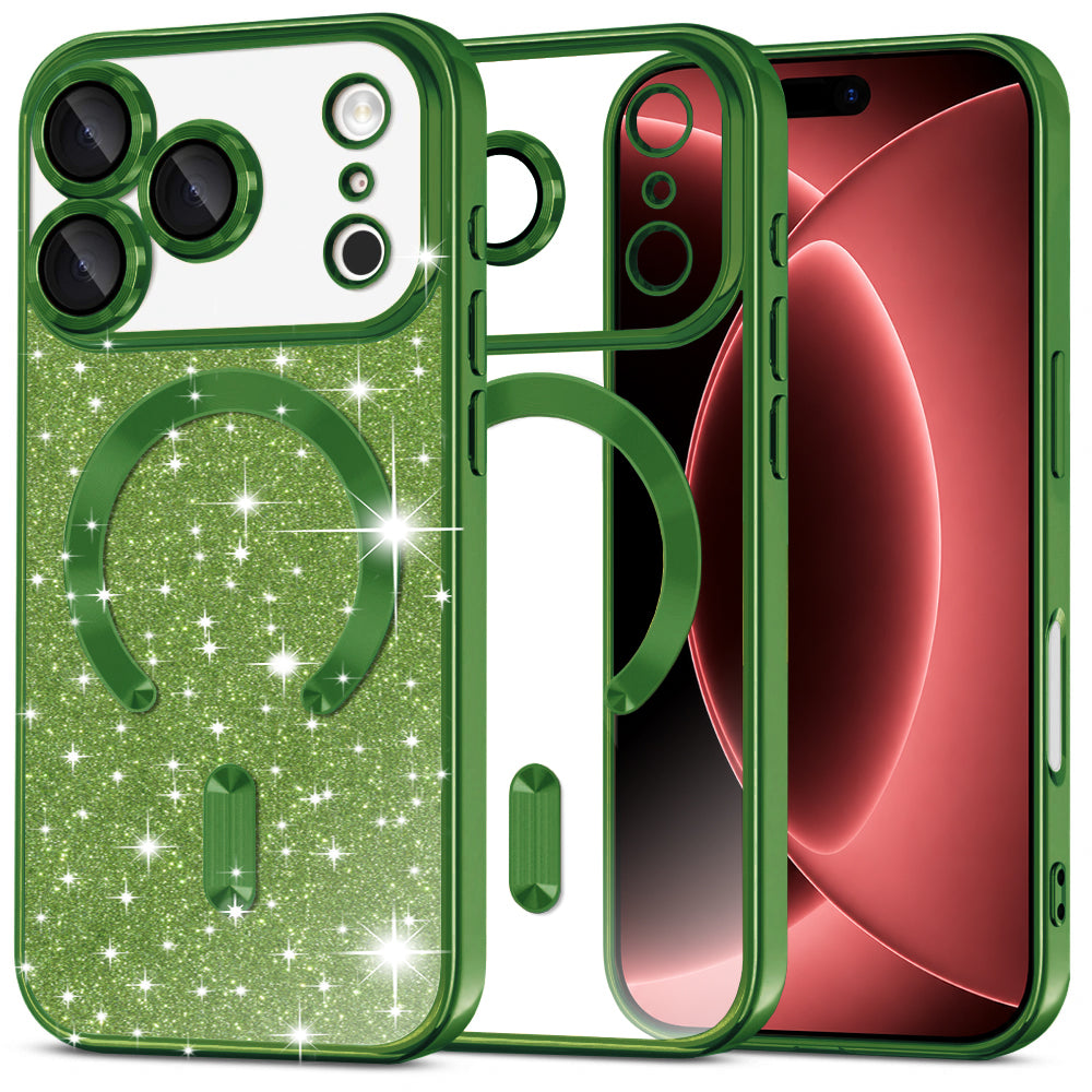Husă Techsuit Luxury Glitter MagSafe iPhone 18 Pro Max / 17 Pro Max – Verde închis – imagine 10