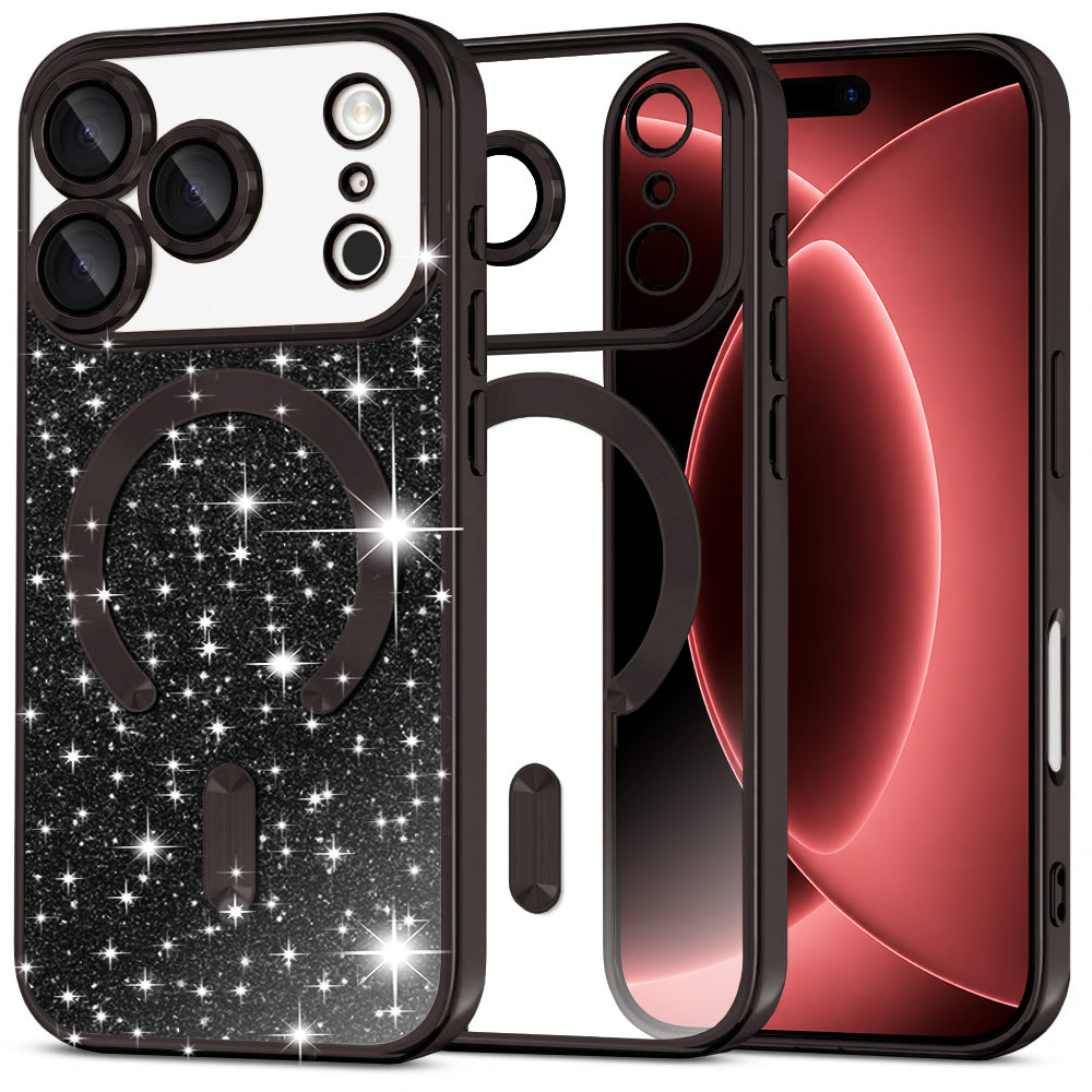 Husă Techsuit Luxury Glitter MagSafe iPhone 18 Pro Max / 17 Pro Max – Negru – imagine 3
