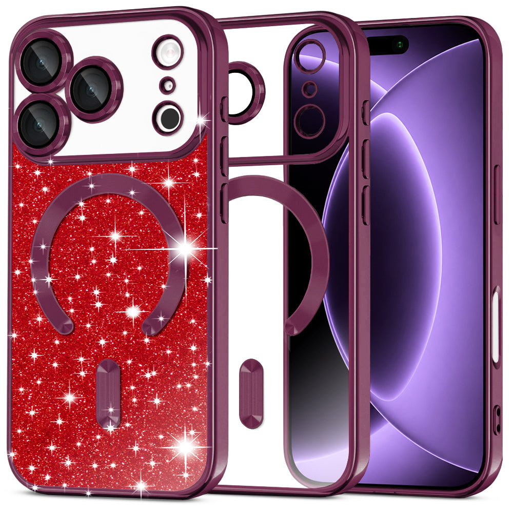Husă Techsuit Luxury Glitter MagSafe iPhone 18 Pro / 17 Pro – Vișiniu – imagine 7