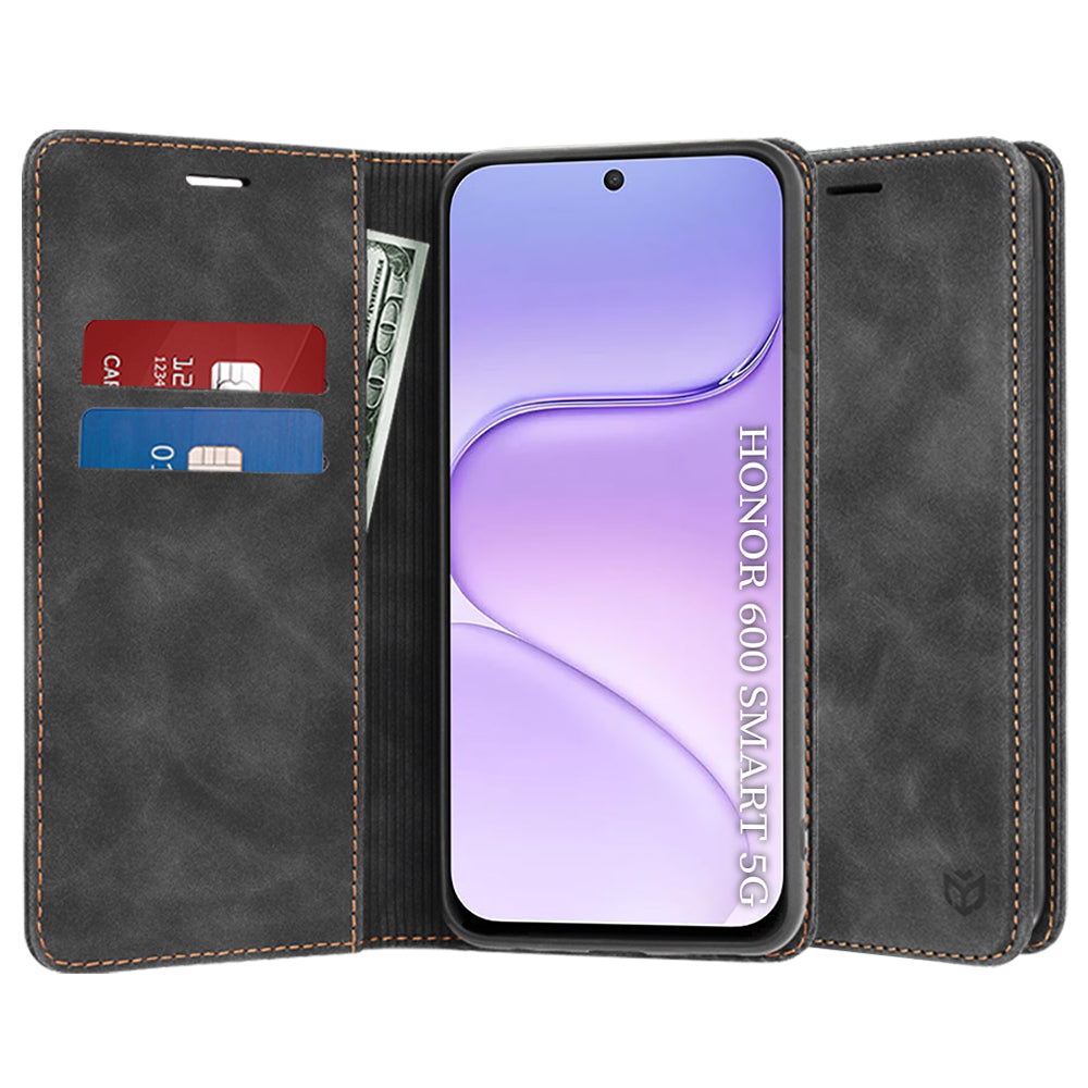 Husă Honor 600 Smart flip Techsuit Confy Cover, negru – imagine 1