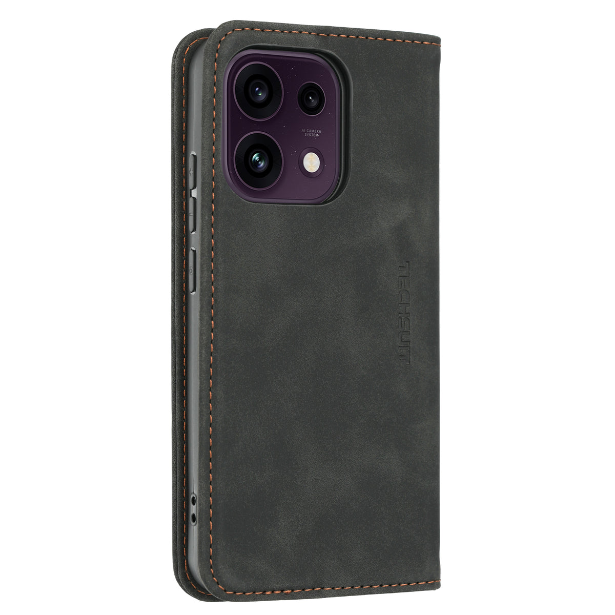 Husă Oppo Reno16 F / Reno16 FS flip Techsuit Confy Cover, negru – imagine 3