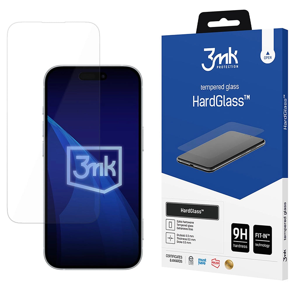 Folie sticlă 3mk HardGlass iPhone 18 Pro / 17 Pro / 17 / 16 Pro – imagine 1 din 2