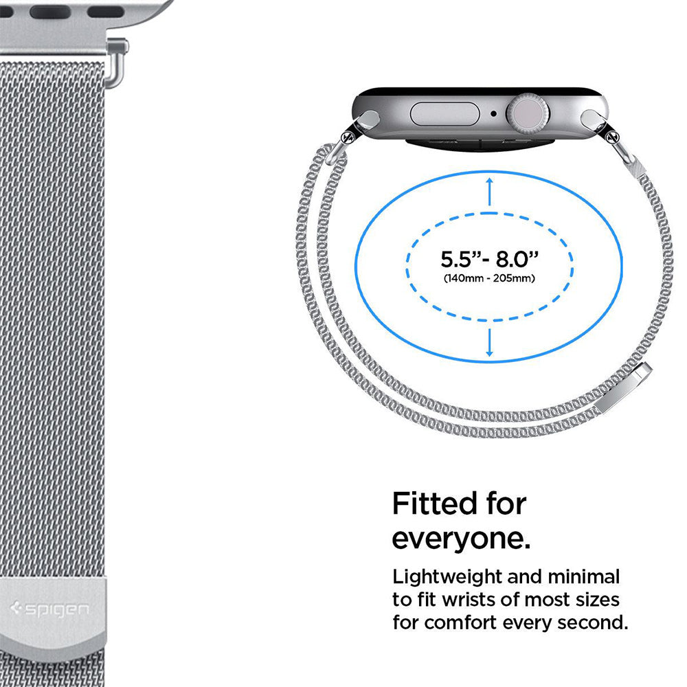 Curea din oțel inoxidabil Spigen WBM4, plasă cu închidere magnetică Apple Watch 38 / 40 / 41 / 42 mm – imagine 7
