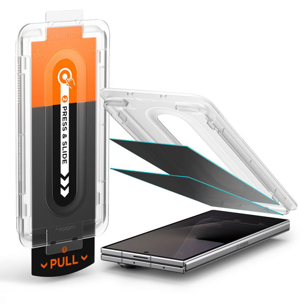 Folie de sticlă privacy Spigen Glas.tR EZ Fit Pro HD pentru Samsung Galaxy Z Fold7 / Z Fold8 Ultra – 2 folii – imagine 9