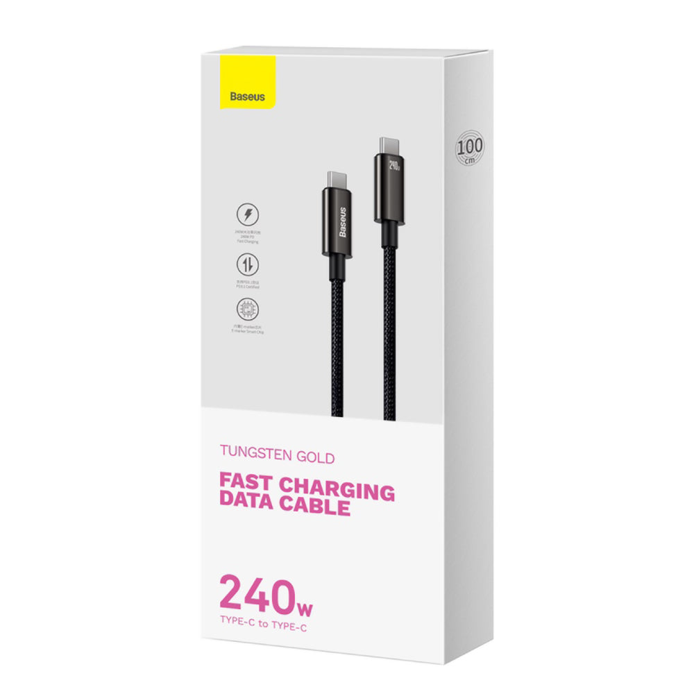 Cablu Baseus Tungsten Gold USB-C la USB-C 240W, 1 m – imagine 6