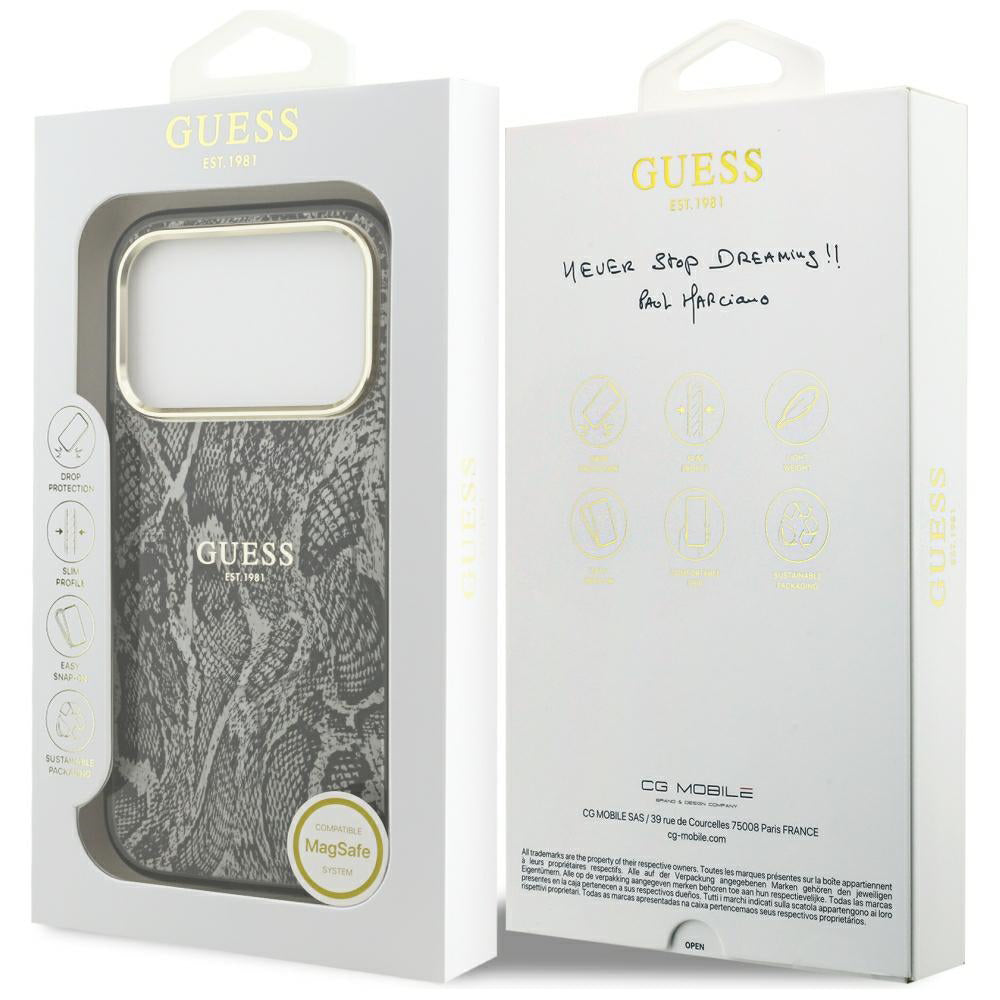 Husă Guess iPhone 17 Pro Python Pattern MagSafe, negru – imagine 7