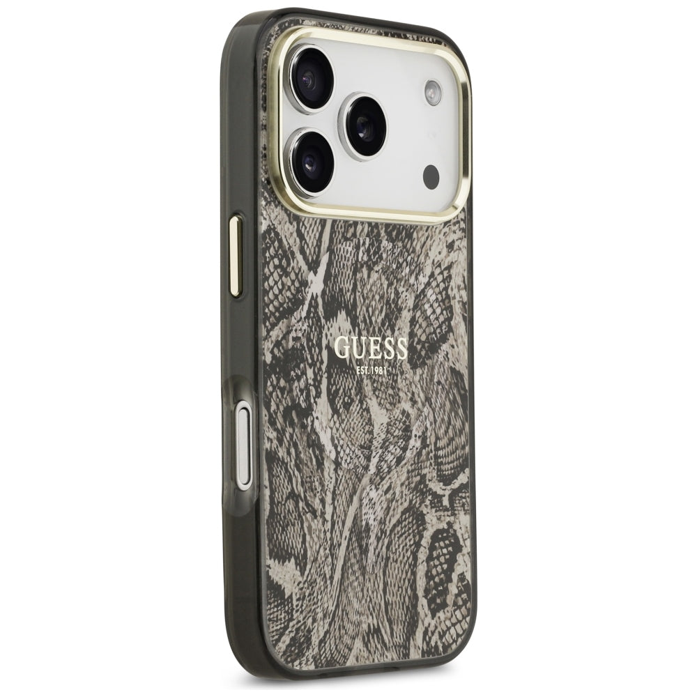 Husă Guess iPhone 17 Pro Python Pattern MagSafe, maro – imagine 3