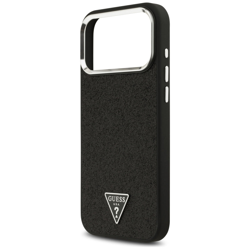 Husă Guess Glitter Triangle Logo MagSafe pentru iPhone 17 Pro Max – negru (GUHMP18XPFGTSCMK) — imagine 5