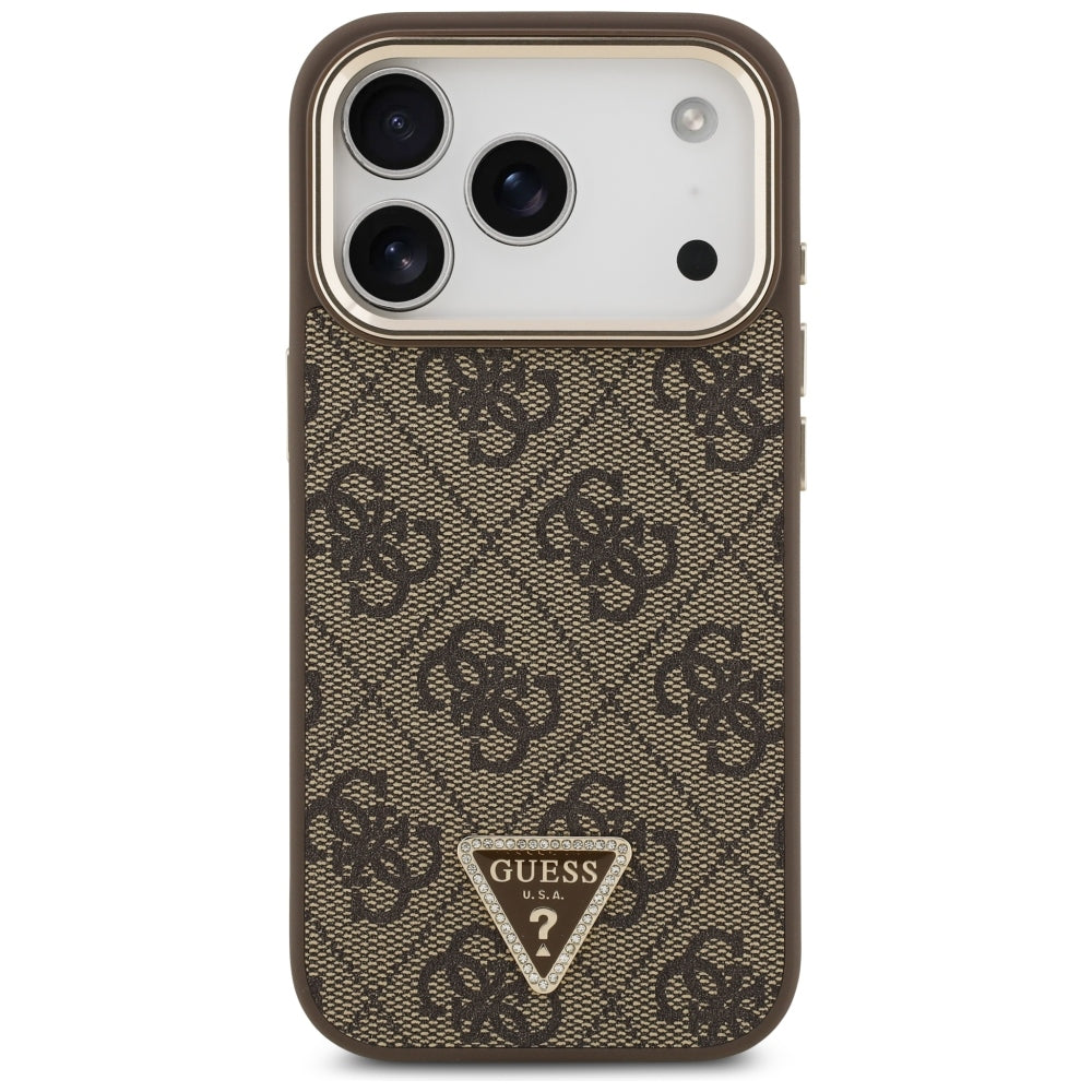 Husă Guess iPhone 17 Pro 4G Triangle Logo, maro (GUHMP18LP4GTDGMW) – imagine 3