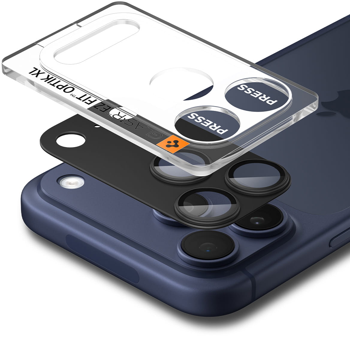 Protecție cameră Spigen Optik.tR EZ Fit Pro XL iPhone 17 Pro Max – Negru – imagine 2 din 11