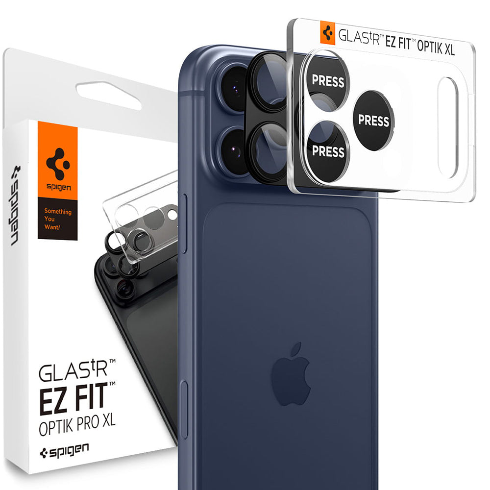 Protecție cameră Spigen Optik.tR EZ Fit Pro XL pentru iPhone 17 Pro – Negru – imagine 1