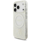 Husă Guess iPhone 17 Pro IML Flowers Electroplated + Pearl Strap, alb – imagine 2
