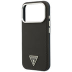Husă Guess iPhone 17 Pro Kevlar Triangle Logo MagSafe, maro – imagine 5