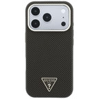 Husă Guess iPhone 17 Pro Kevlar Triangle Logo MagSafe, maro – imagine 3