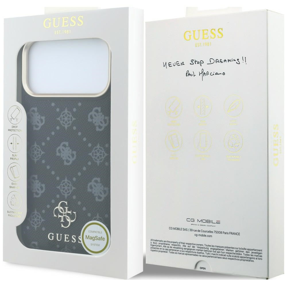 Husă Guess iPhone 17 Pro Peony 4G Small Logo MagSafe, negru – imagine 7