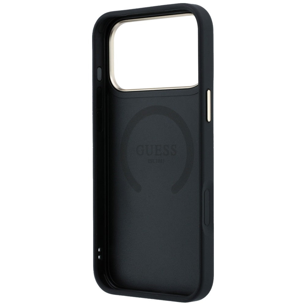 Husă Guess iPhone 17 Pro Peony 4G Small Logo MagSafe, negru – imagine 6