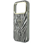 Husă Guess 17 Pro Zebra Glitter Triangle Logo, negru cu argintiu – imagine 5