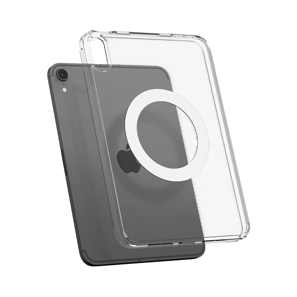 Husă Spigen Ultra Hybrid MagFit iPad mini – Transparent cu inel alb – imagine 4