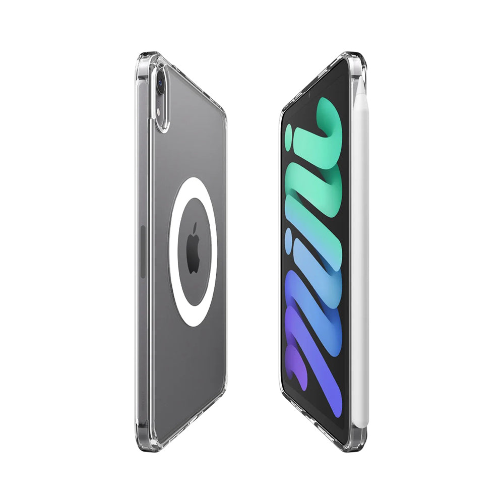 Husă Spigen Ultra Hybrid MagFit iPad mini – Transparent cu inel alb – imagine 2