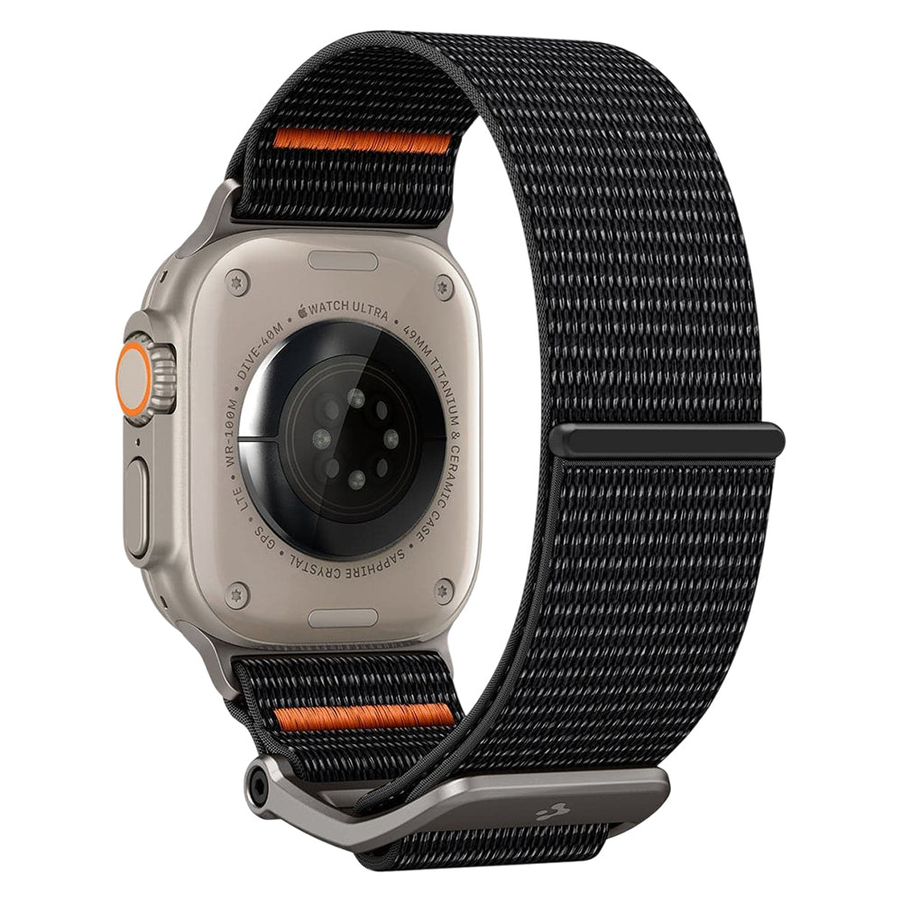 Curea Spigen DuraPro Flex Apple Watch 44 / 45 / 46 / 49 mm – Negru cu portocaliu – imagine 2