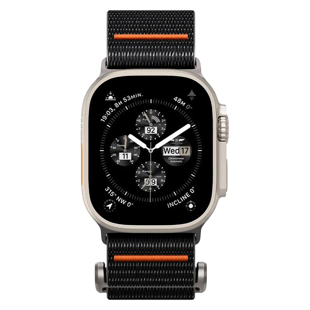 Curea Spigen DuraPro Flex Apple Watch 44 / 45 / 46 / 49 mm – Negru cu portocaliu – imagine 3
