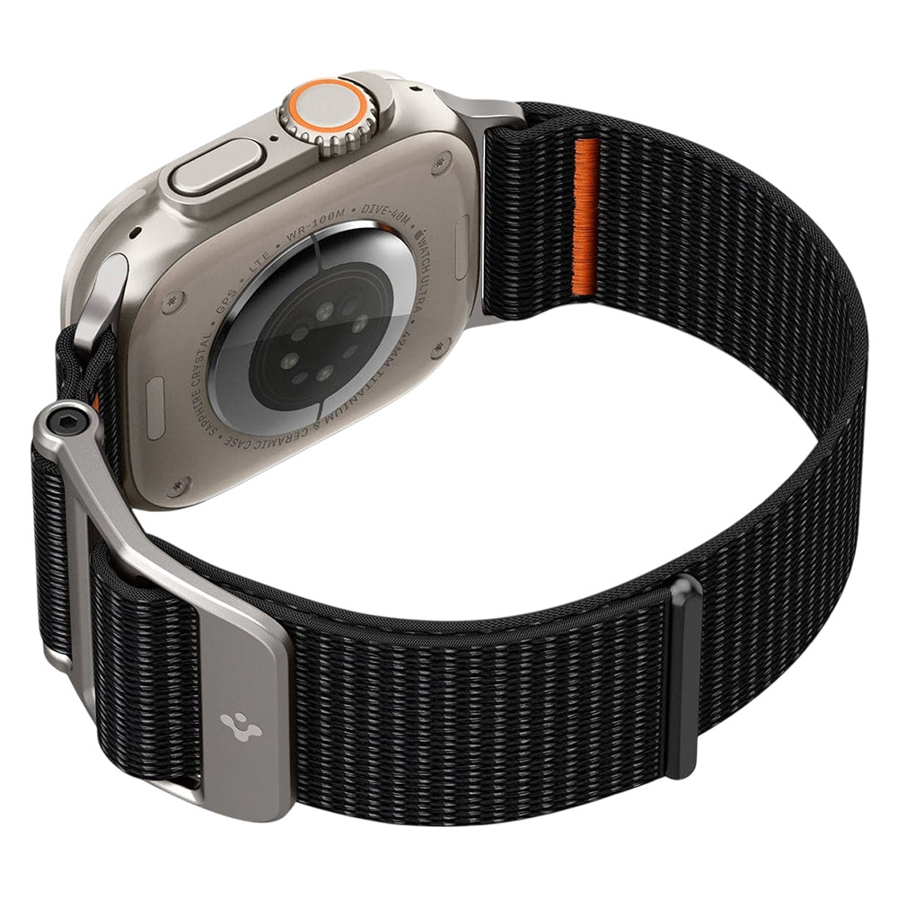 Curea Spigen DuraPro Flex Apple Watch 44 / 45 / 46 / 49 mm – Negru cu portocaliu – imagine 6